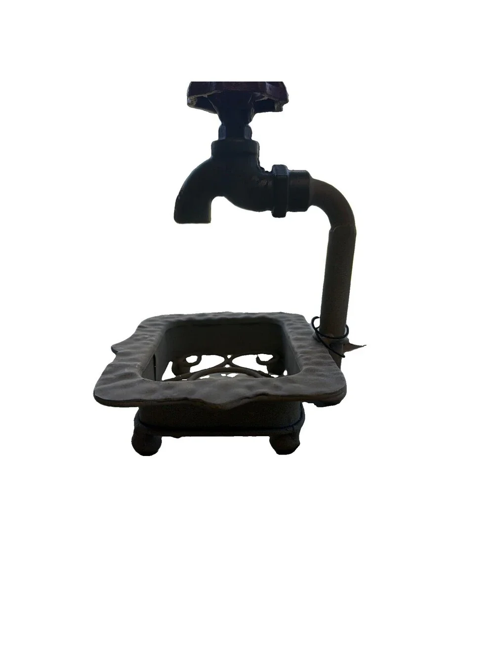 Cast Metal Water Spicket Soap Dish Holder Farmhouse Rustic Industrial Decor